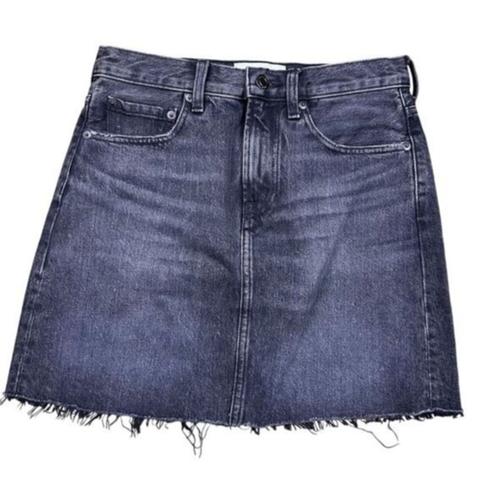 Everlane Women's A-Line Denim Skirt Black Wash Size 26 Casual Short